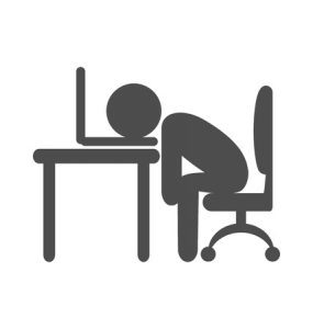 40311023 - business office tired worker flat icon pictogram isolated on white background